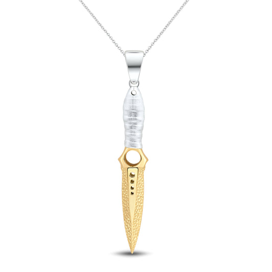 Skeleton Brushed Handle Gold & Hammered Blade